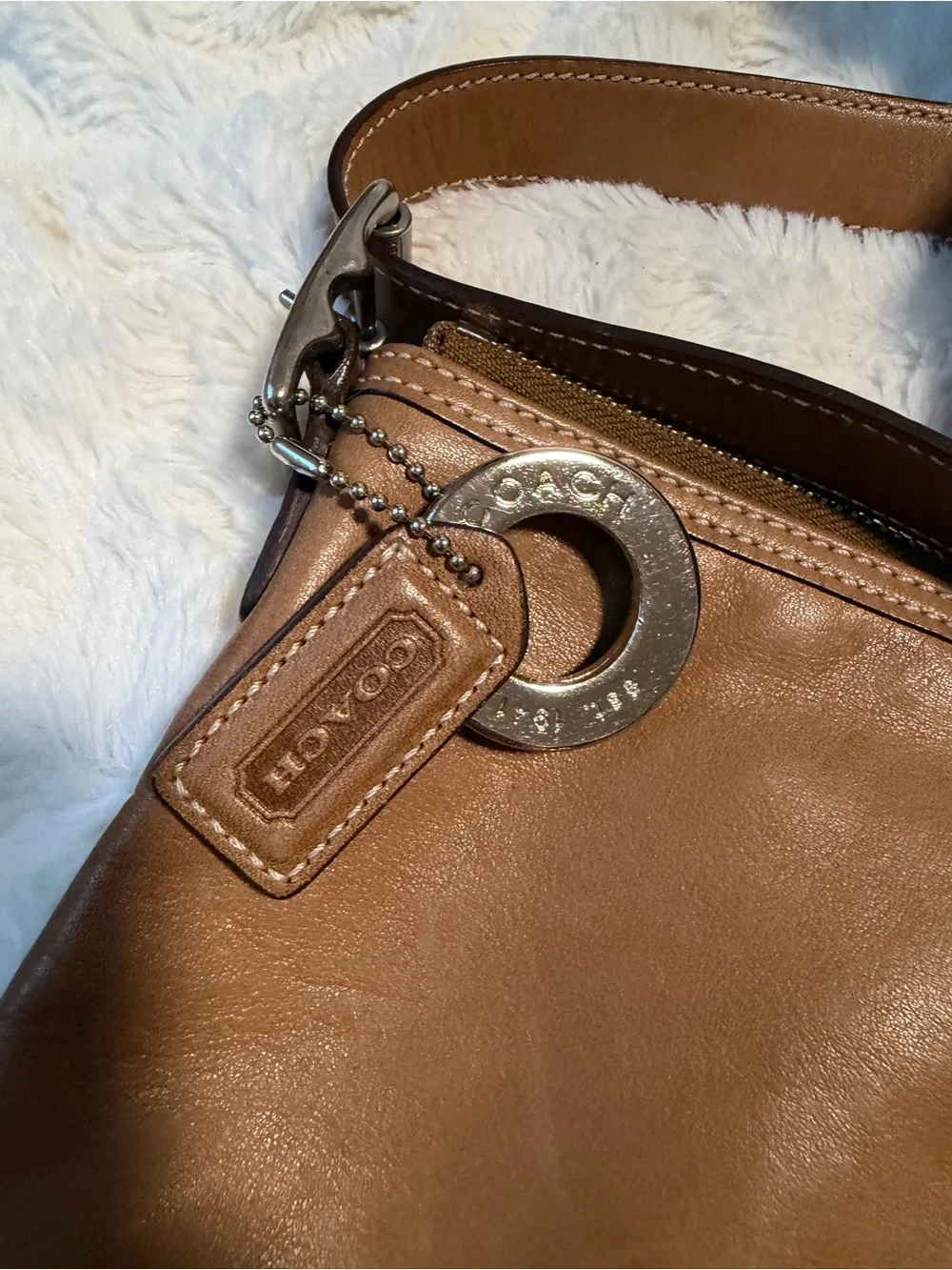 Coach upcycled hardware silver bag charm